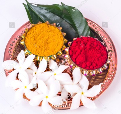 Copper Kalash With Coconut Mango Leaf Haldi Kumkum And Sweets With  Marigold Flower Decoration On A White Background Essential In Hindu Puja  Stock Photo Picture And Royalty Free Image Image 134110138